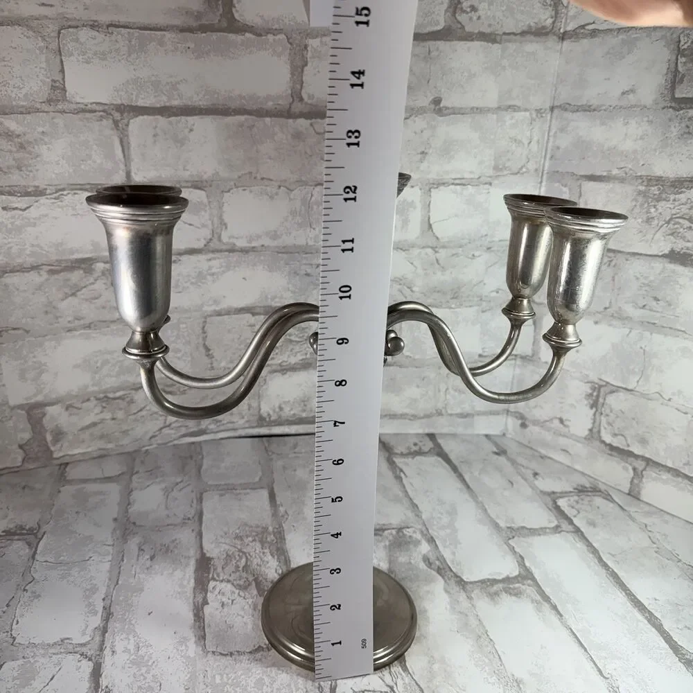 Godinger Candelabra Silver Plated Baroque Ornate 4 Arms 5 Candle Holder VTG 12